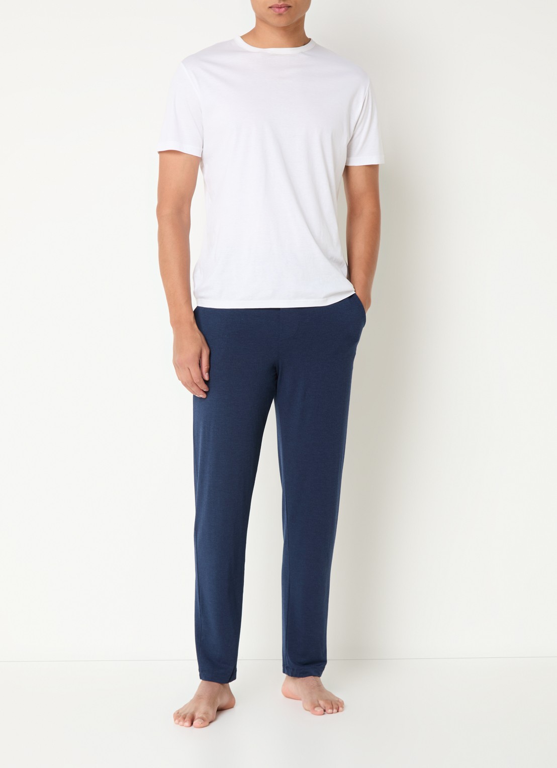 Hanro Pyjamabroek met steekzakken - voorkant 2 donkerblauw