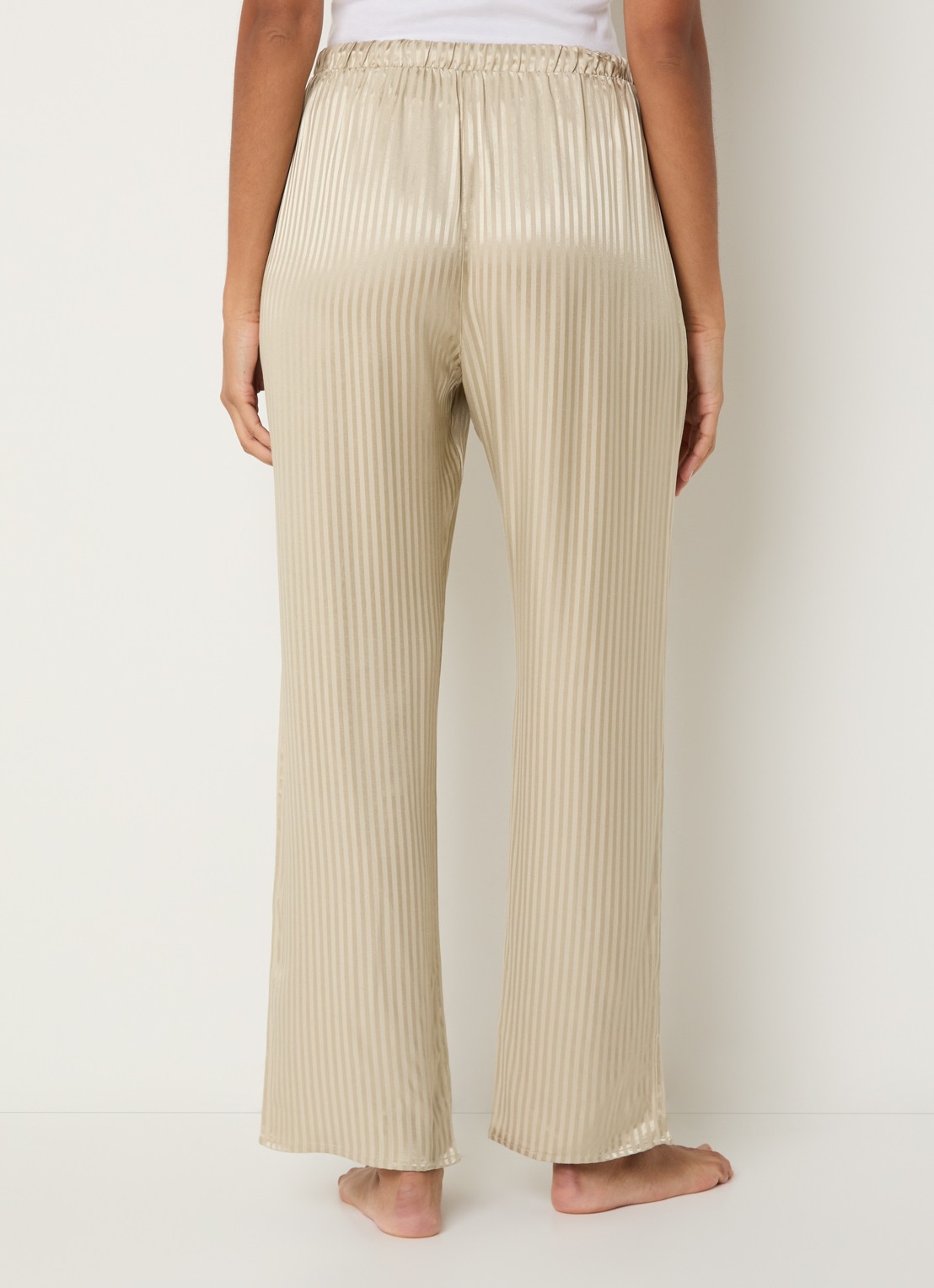 Hanro Pyjamabroek met streepprint - achterkant 3 beige