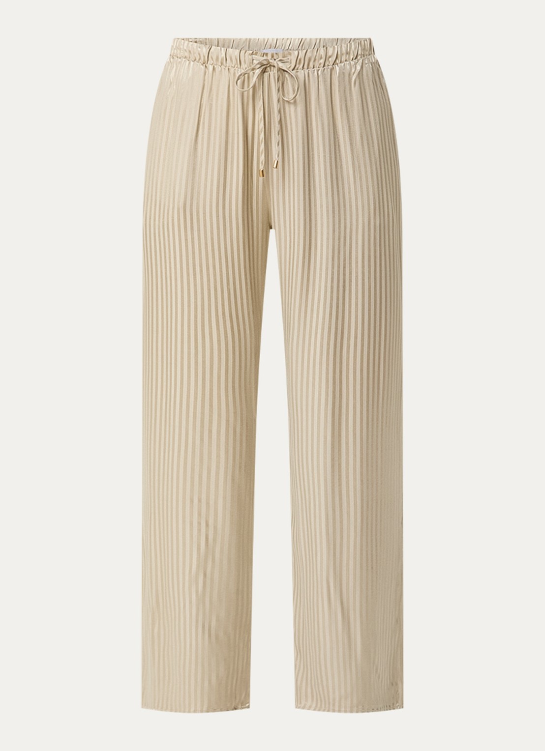Hanro Pyjamabroek met streepprint - voorkant beige
