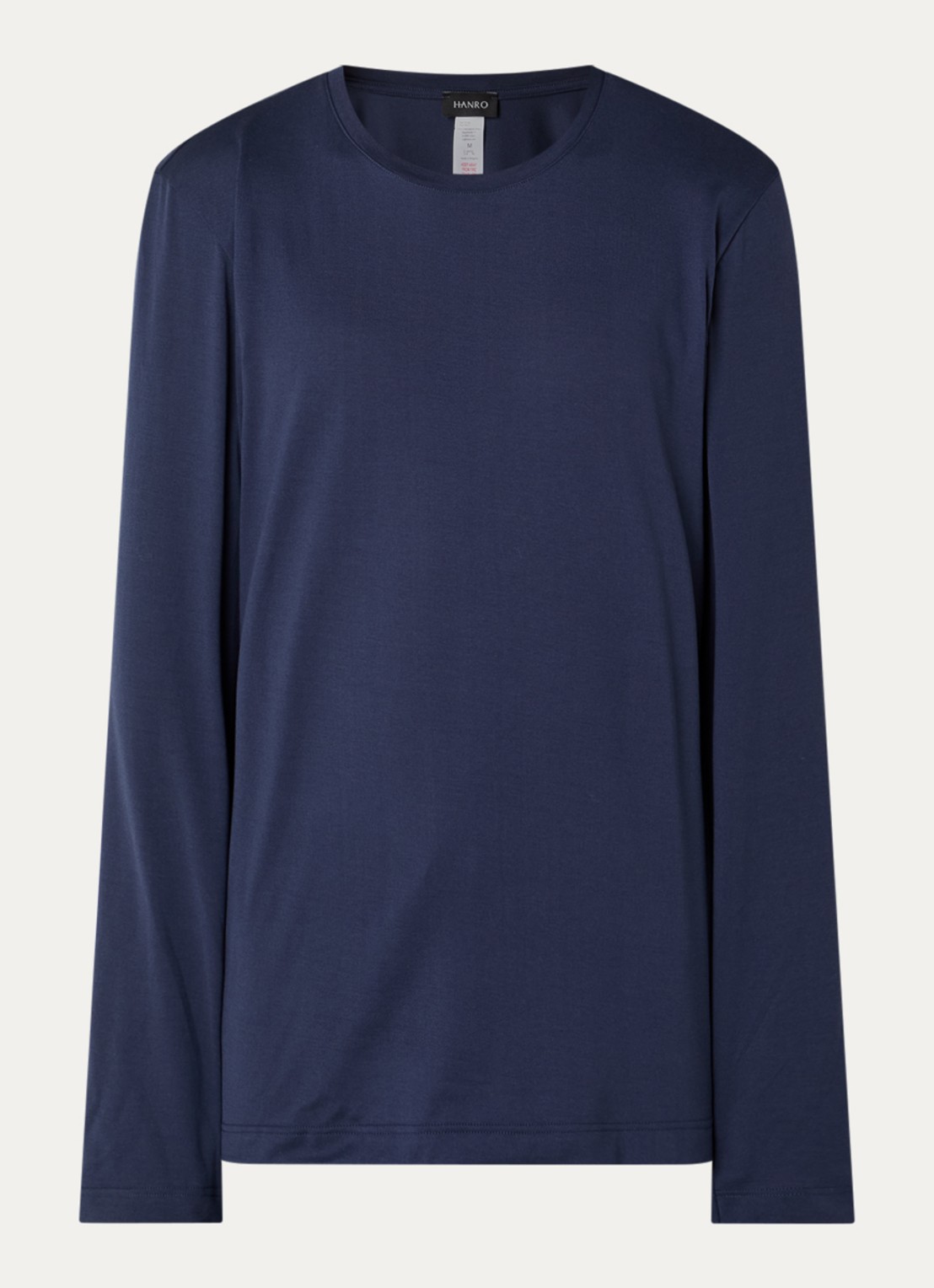 Hanro Pyjamatop met logo - voorkant donkerblauw