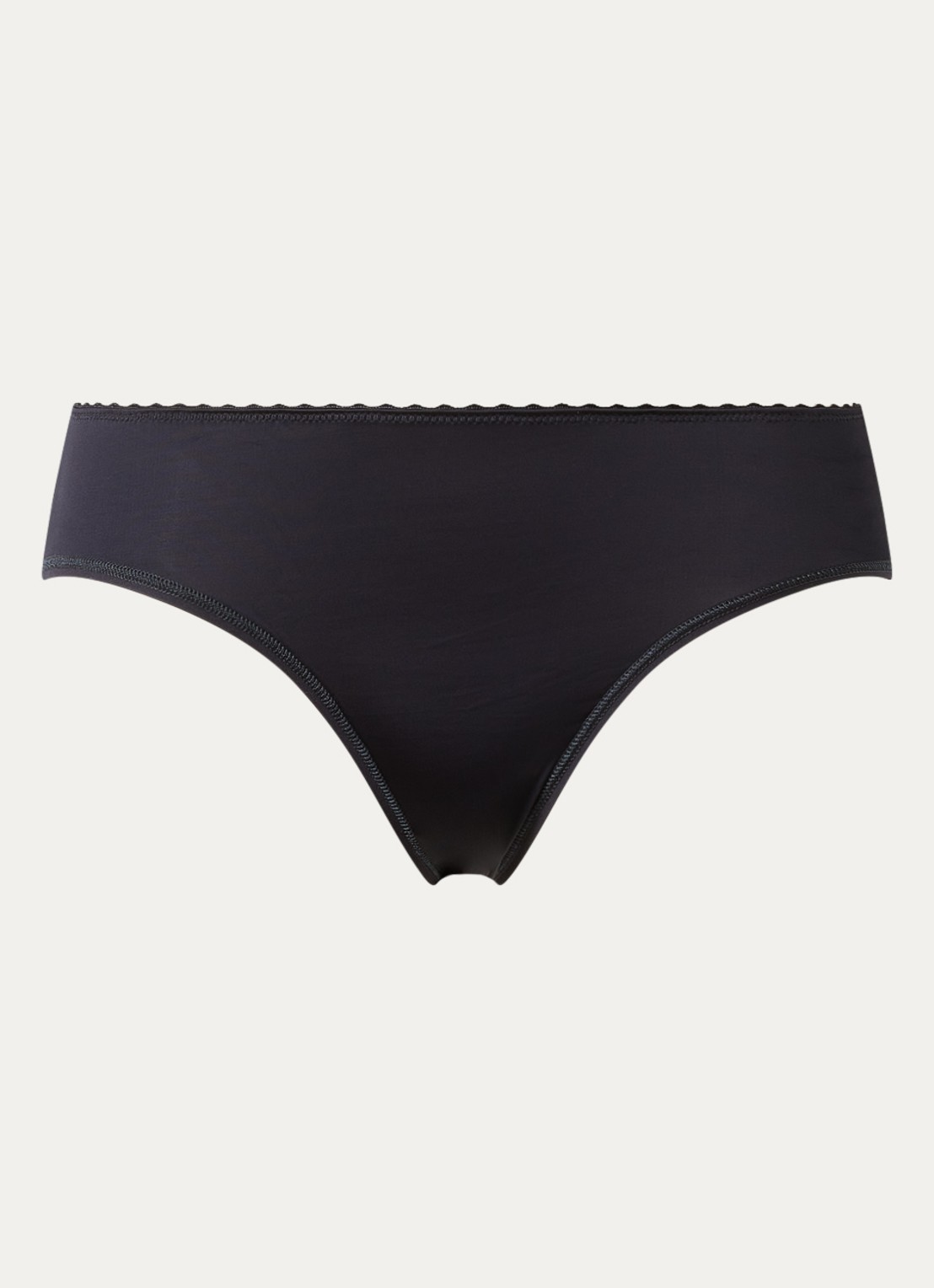 Hanro Satin Deluxe slip - voorkant zwart