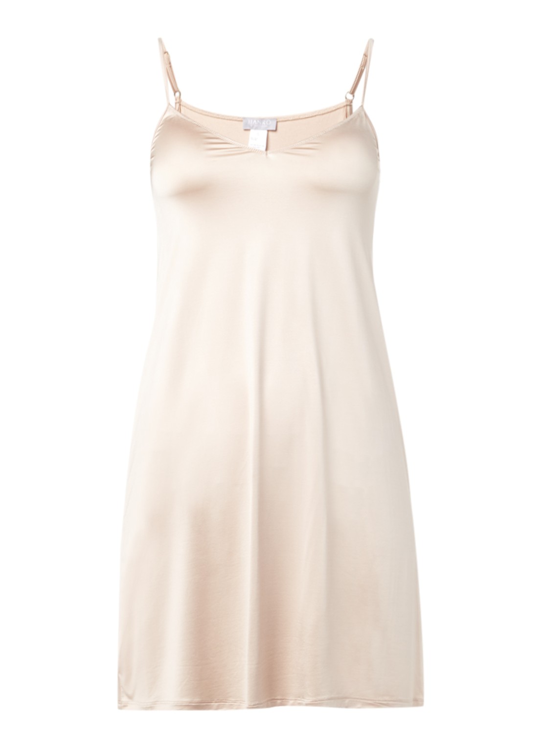 Hanro Satin Deluxe slipdress - voorkant 2 beige