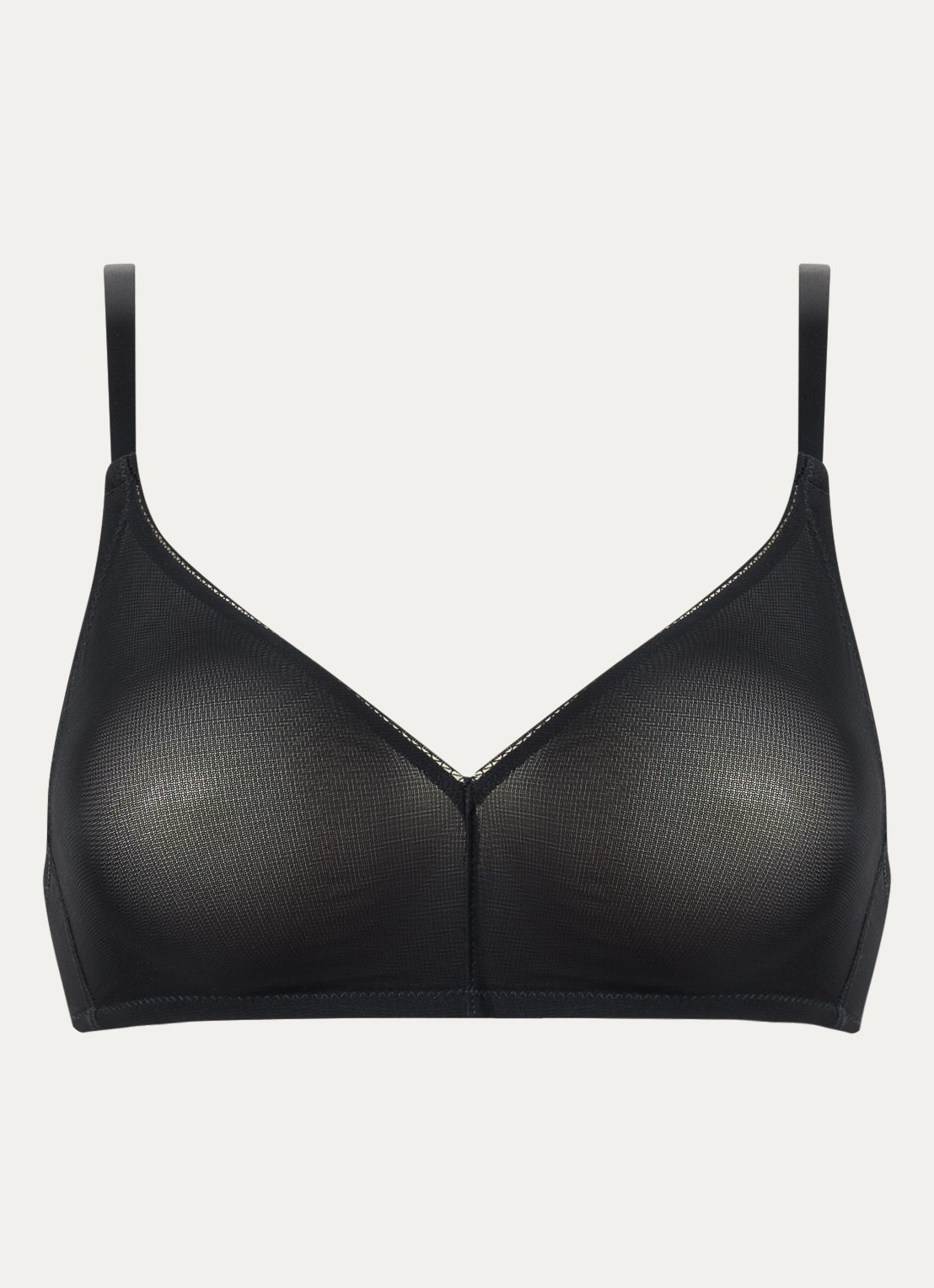Hanro Smooth Illusion naadloze bh van tule - voorkant zwart