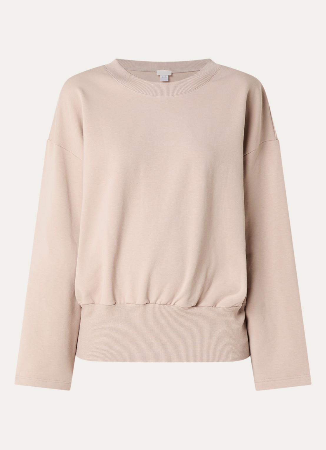 Hanro Sweater met ronde hals - voorkant beige