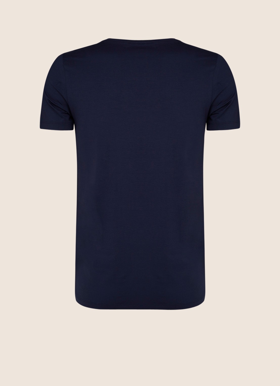 Hanro T-shirt met stretch en V-hals - achterkant donkerblauw