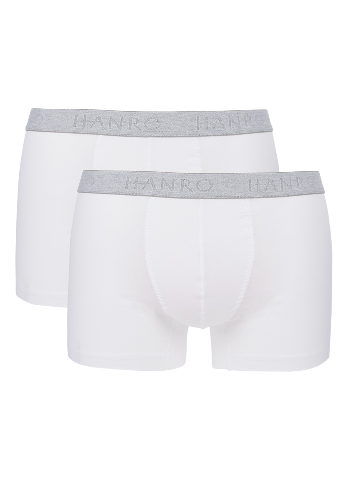 Hanro Trunk Cotton Essentials boxershorts in uni in 2-pack - voorkant wit