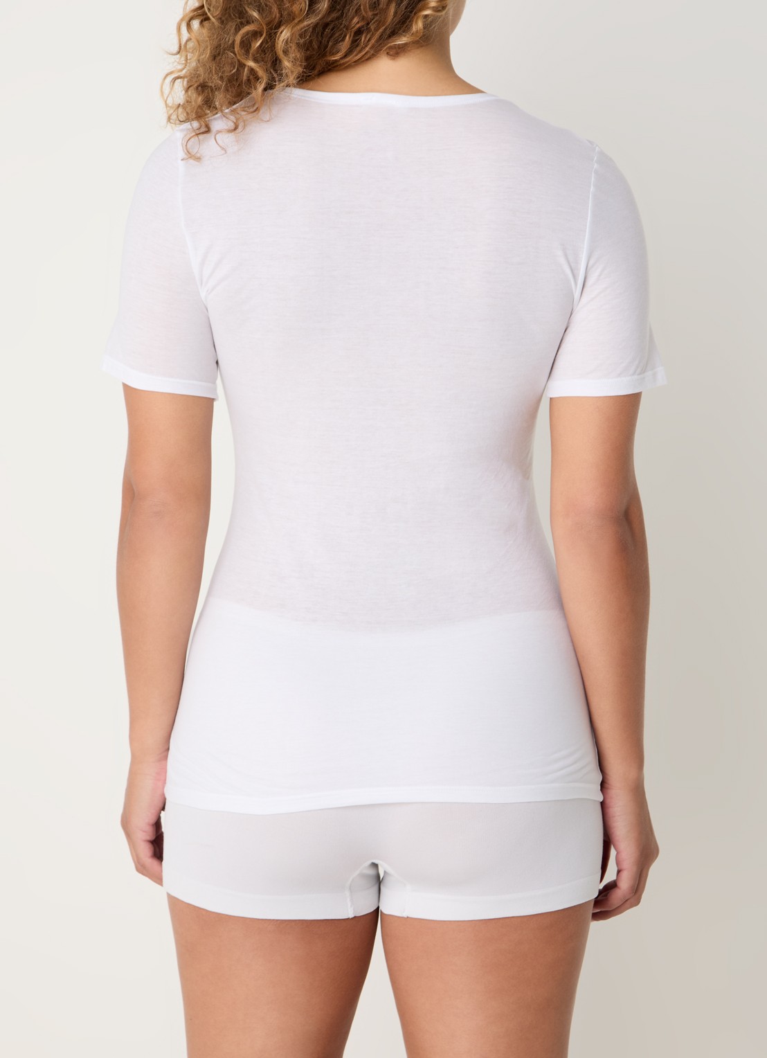 Hanro Ultralight T-shirt met ronde hals - achterkant 4 wit
