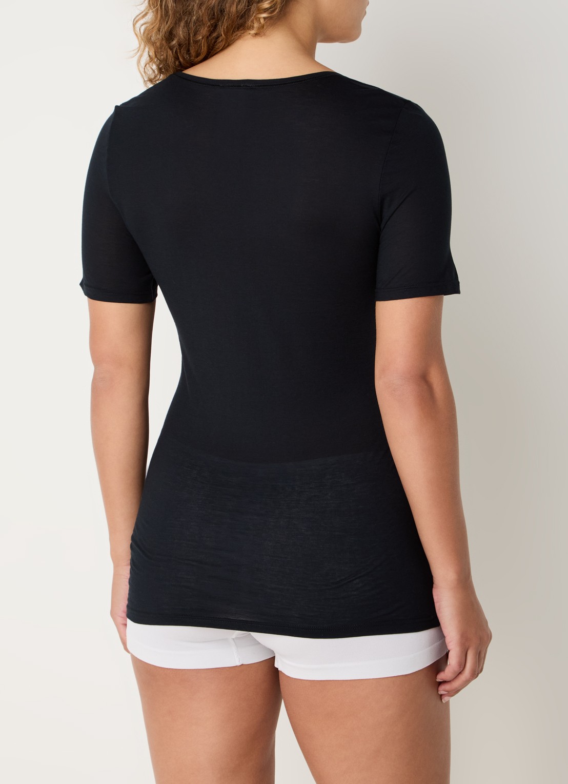Hanro Ultralight T-shirt met ronde hals - achterkant 4 zwart