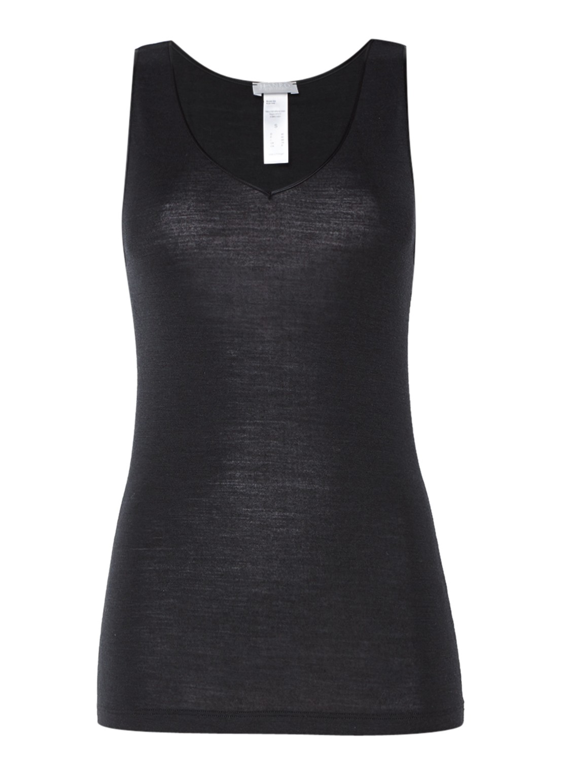 Hanro Woolen Silk tanktop in wolblend met zijde - voorkant zwart