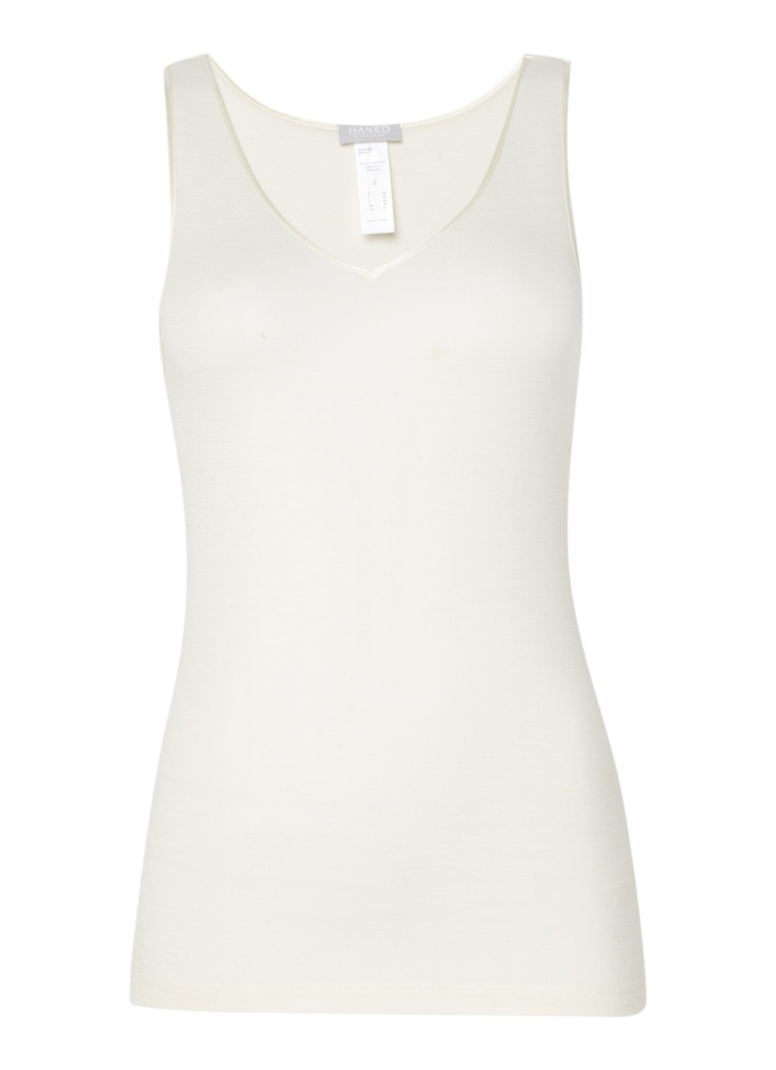 Hanro Woolen Silk tanktop in wolblend met zijde - voorkant 2 gebroken wit