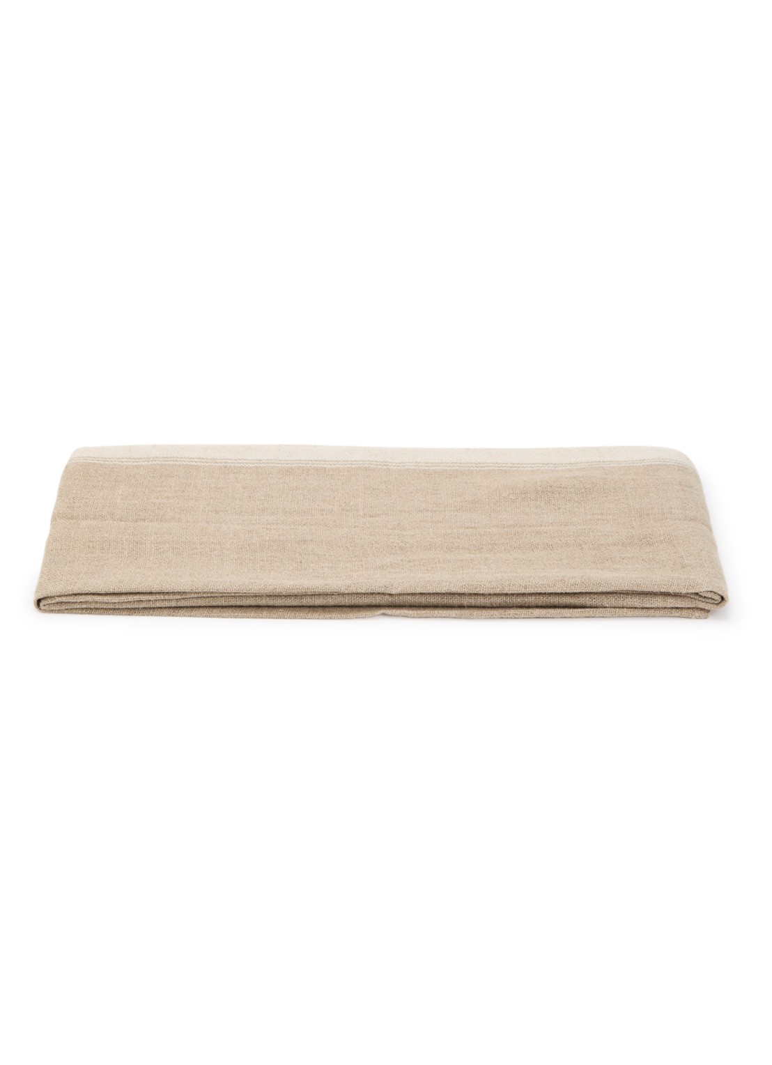 Haomy Havana tafelloper in linnenblend 48 x 160 cm  - voorkant wit