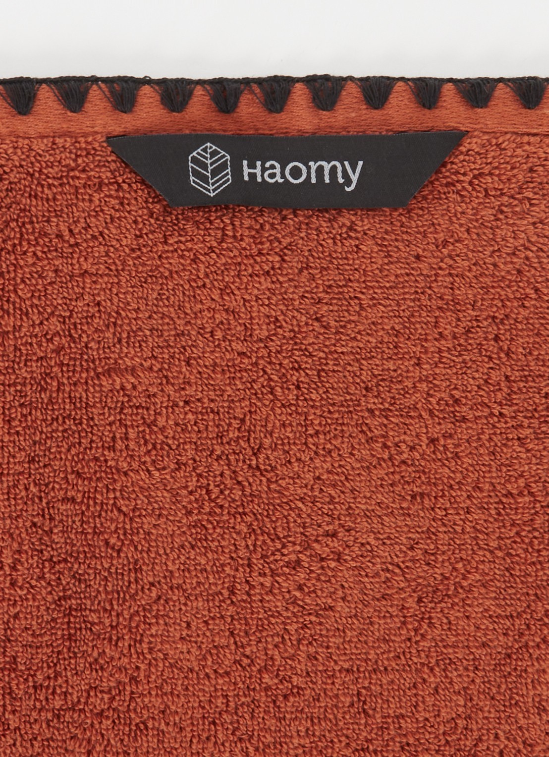 Haomy Issey gastendoek 30 x 50 cm - detail 2 roestbruin