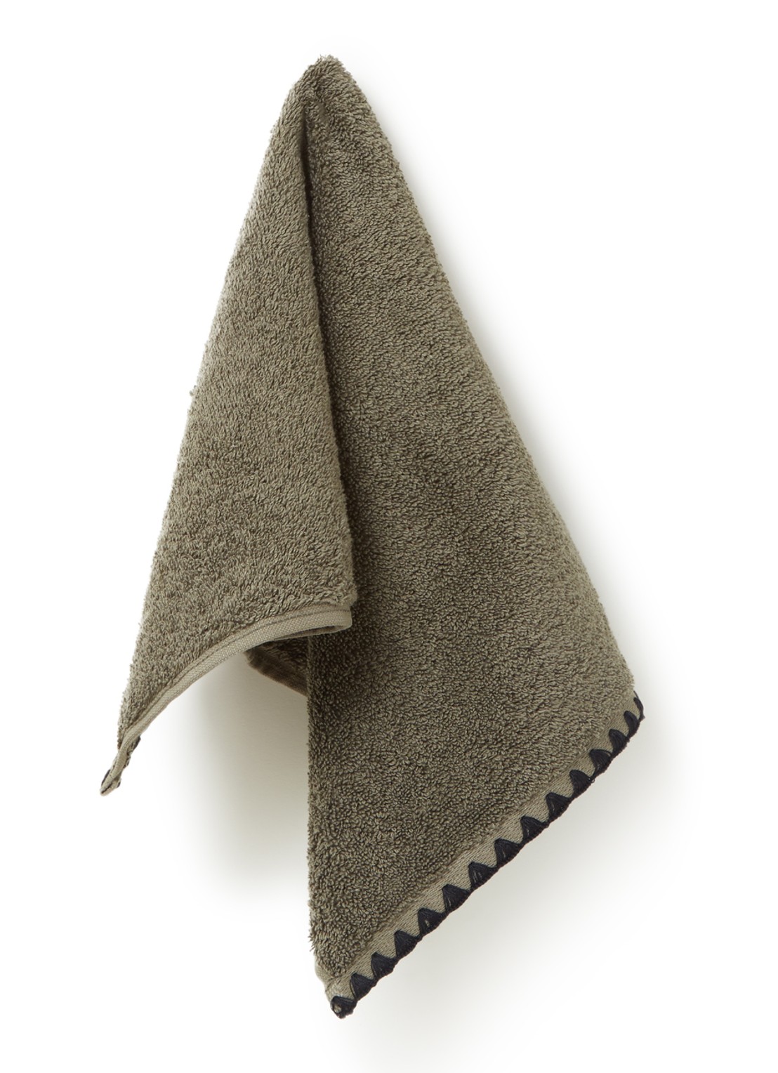 Haomy Issey keukendoek van katoen 30 x 50 cm - voorkant bronsgroen