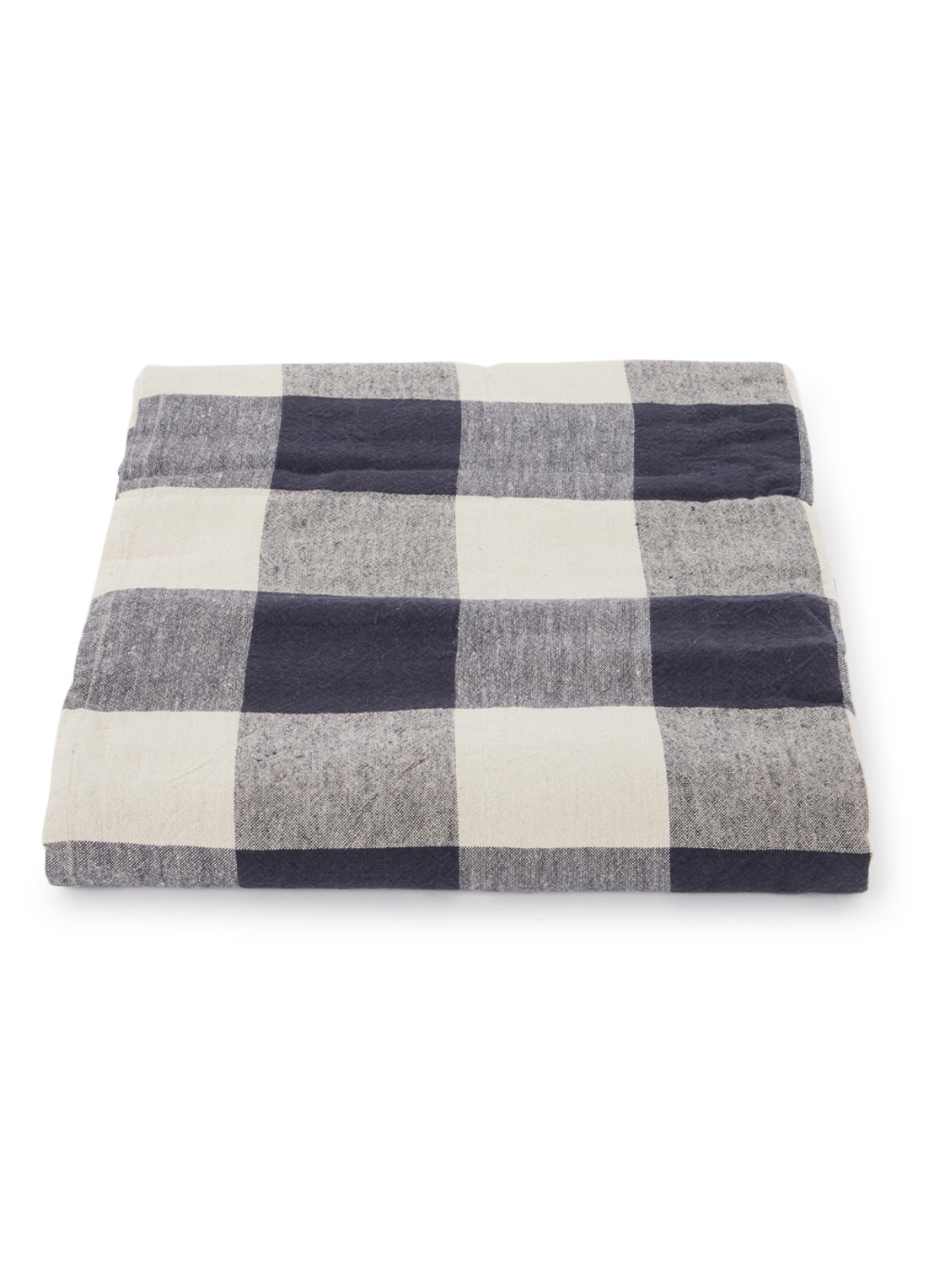 Haomy Palma tafelkleed in linnenblend 160 x 250 cm - voorkant donkerblauw