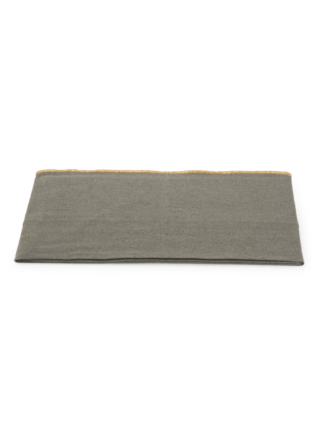 Haomy Verone tafelloper 48 x 160 cm - voorkant olijfgroen