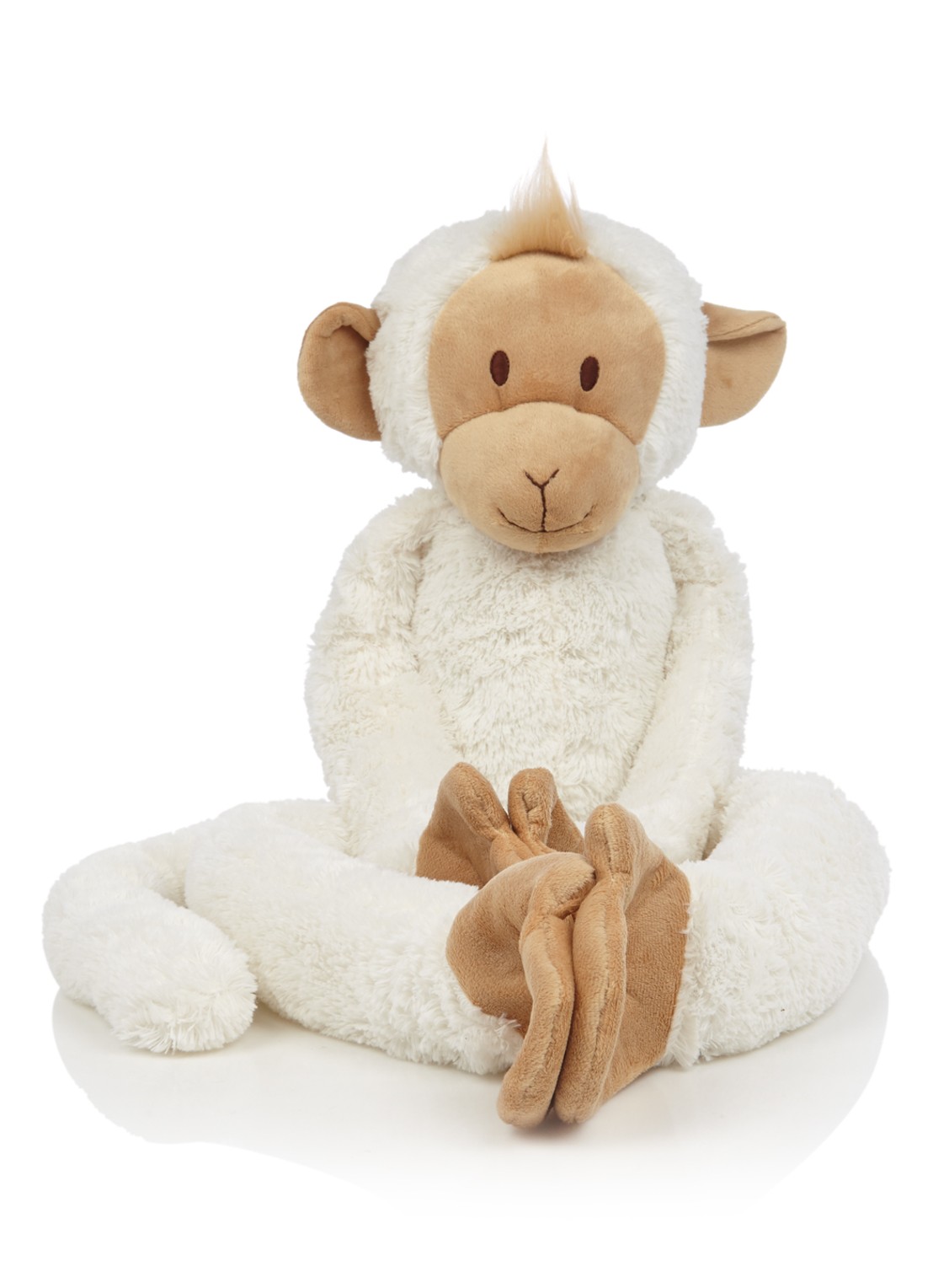 Happy Horse Hanging Monkey knuffelaap 90 cm - voorkant ivoor