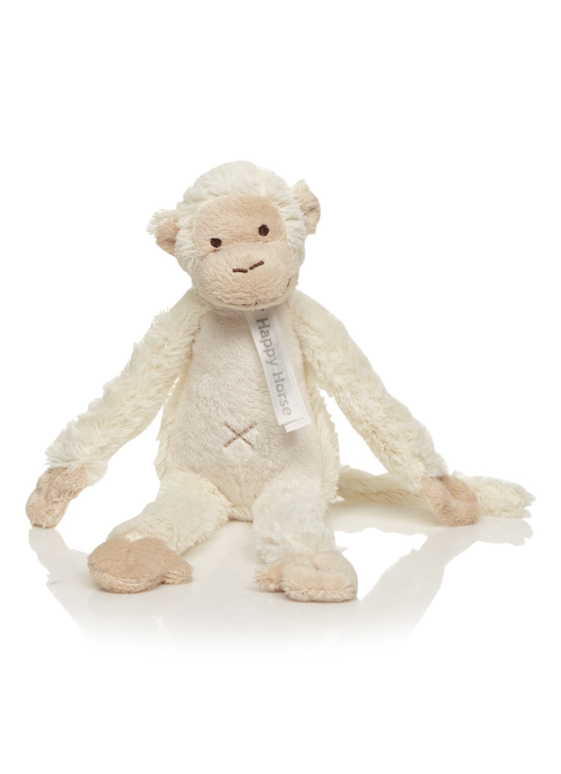 Happy Horse Wit knuffelaapje Micky 32 cm - voorkant ivoor