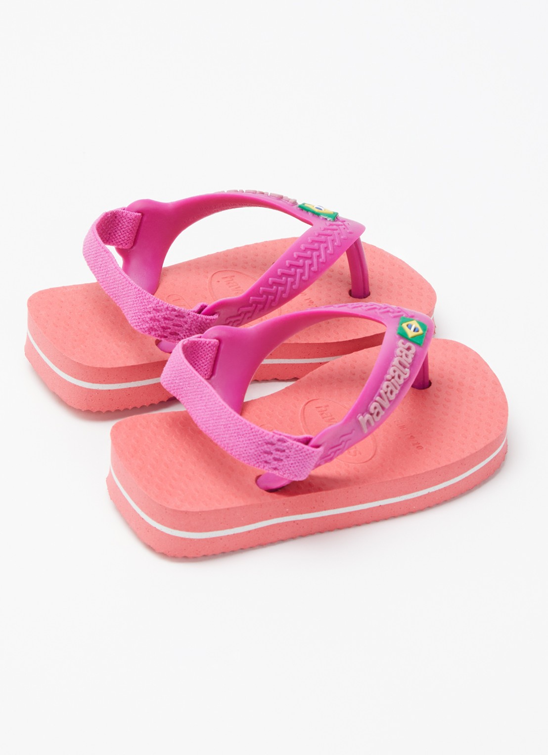 Havaianas Brasil slipper met enkelband - achterkant koraalroze