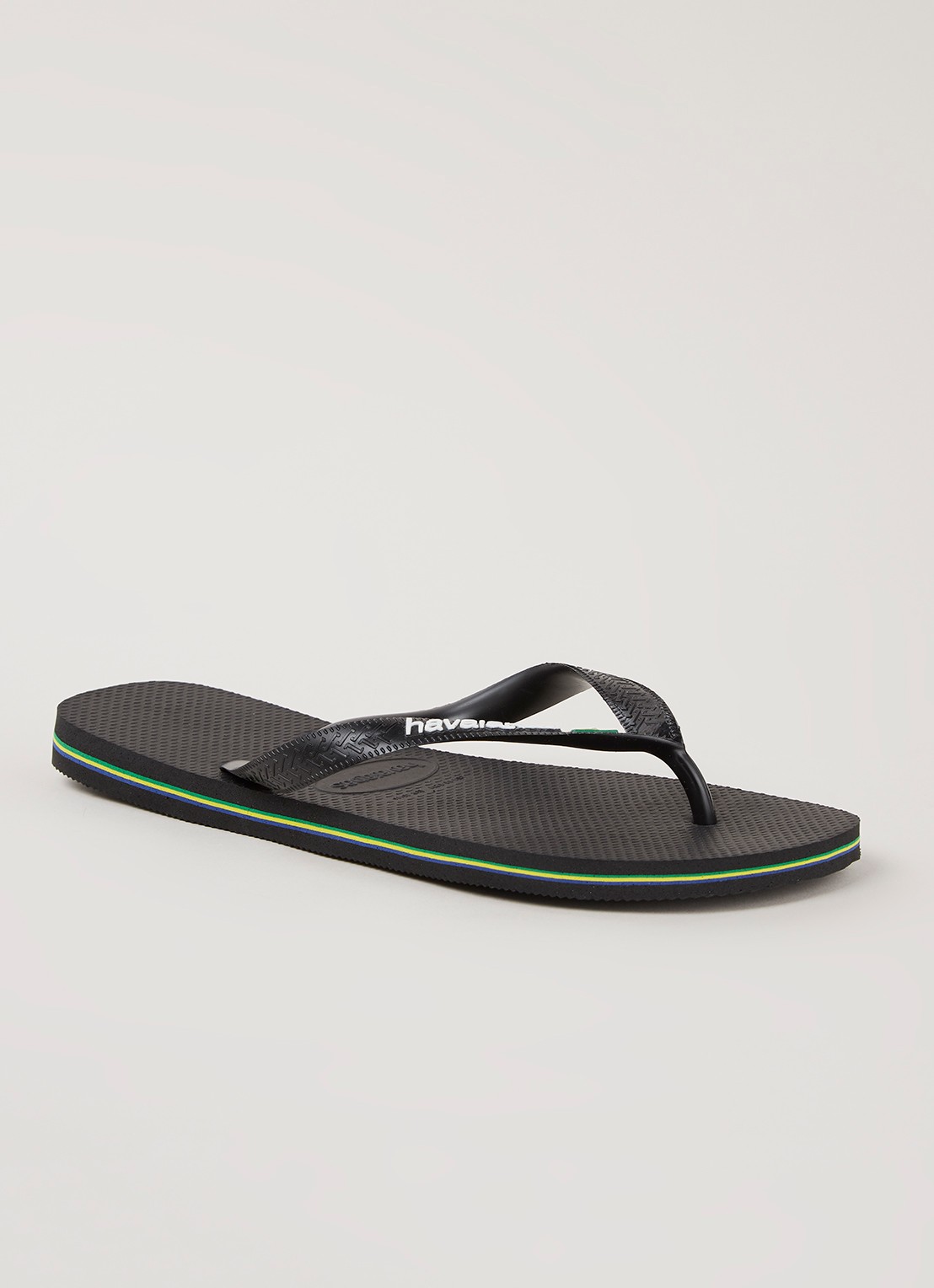 Havaianas Brasil slipper met logo - voorkant 2 zwart