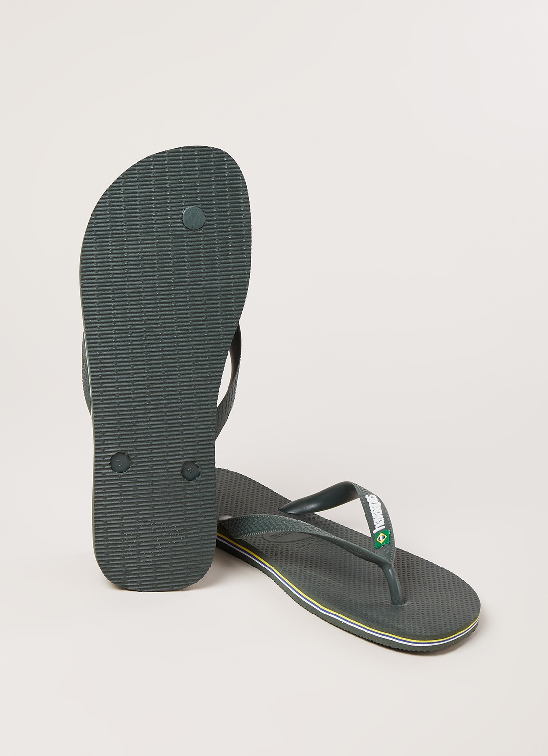 Havaianas Brasil slipper met logo - detail 2 olijfgroen