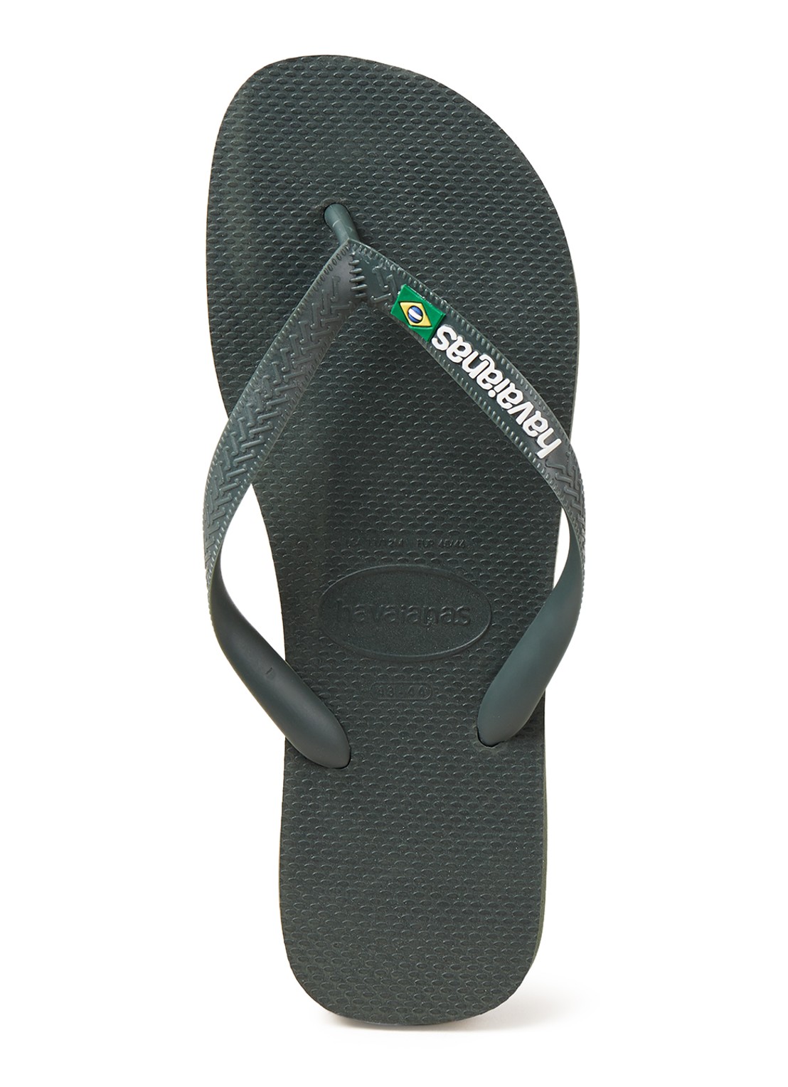 Havaianas Brasil slipper met logo - voorkant 3 olijfgroen