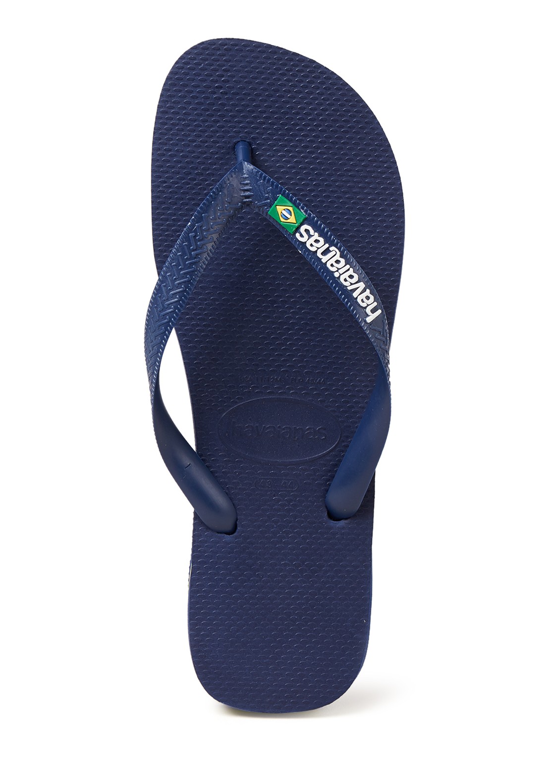 Havaianas Brasil slipper met logo - voorkant 3 donkerblauw