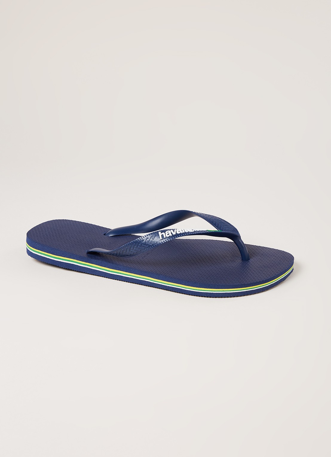 Havaianas Brasil slipper met logo - voorkant 4 donkerblauw