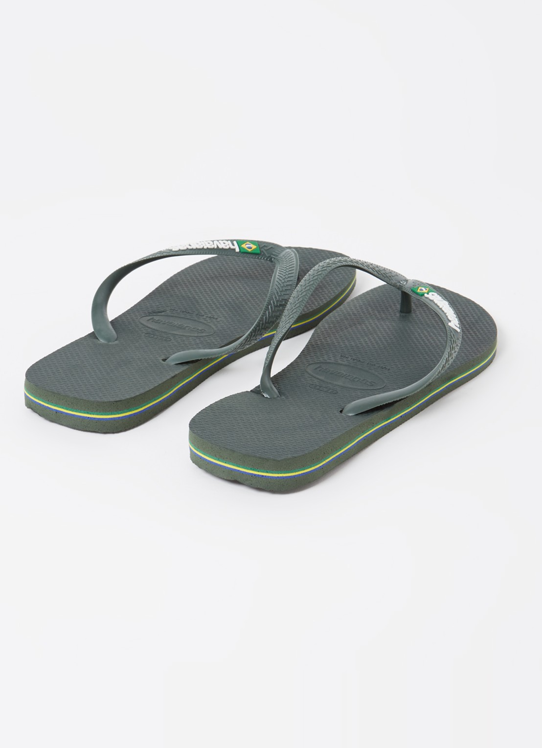 Havaianas Brasil slipper met logo - achterkant 2 bronsgroen