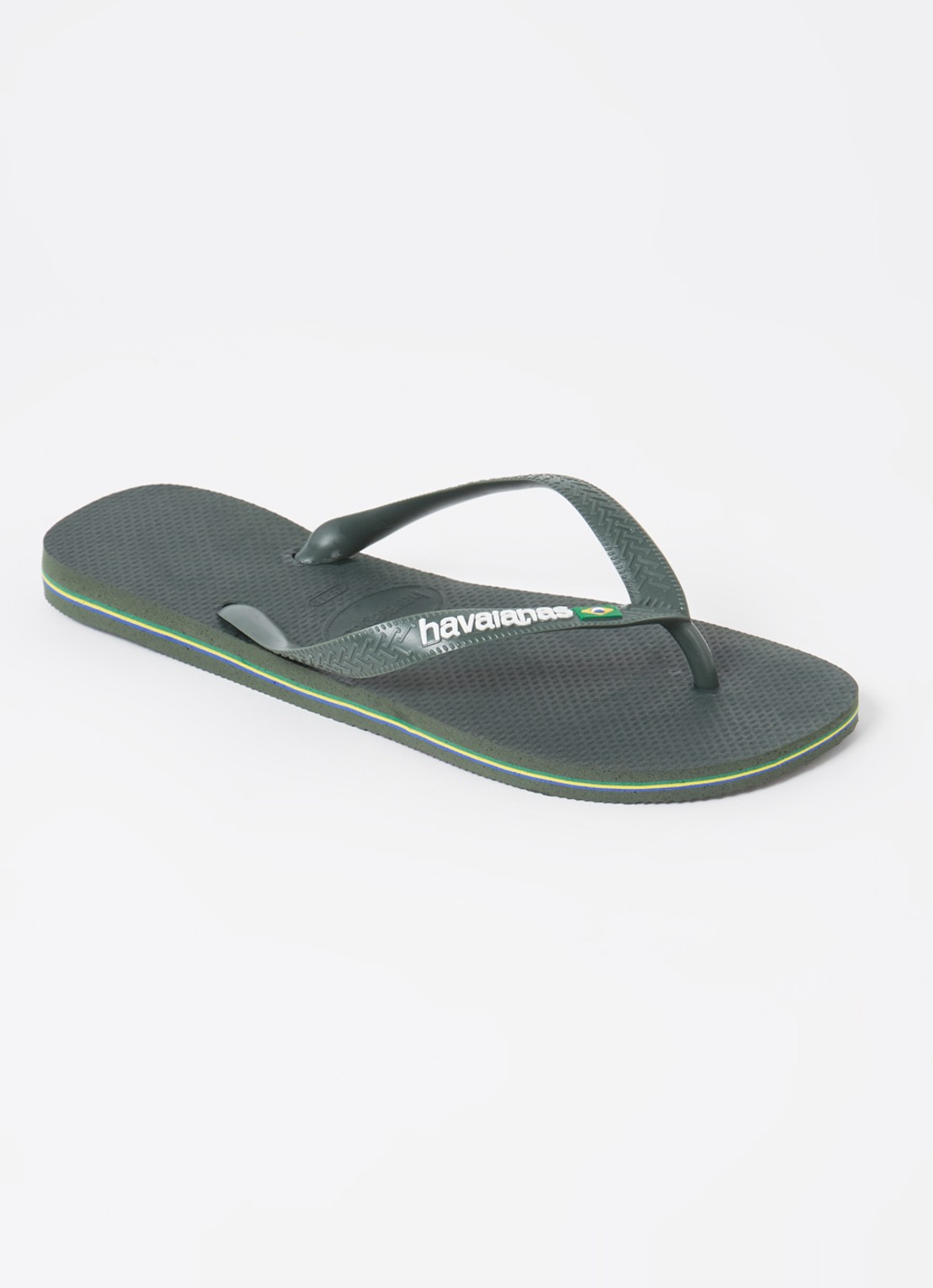 Havaianas Brasil slipper met logo - voorkant 4 bronsgroen