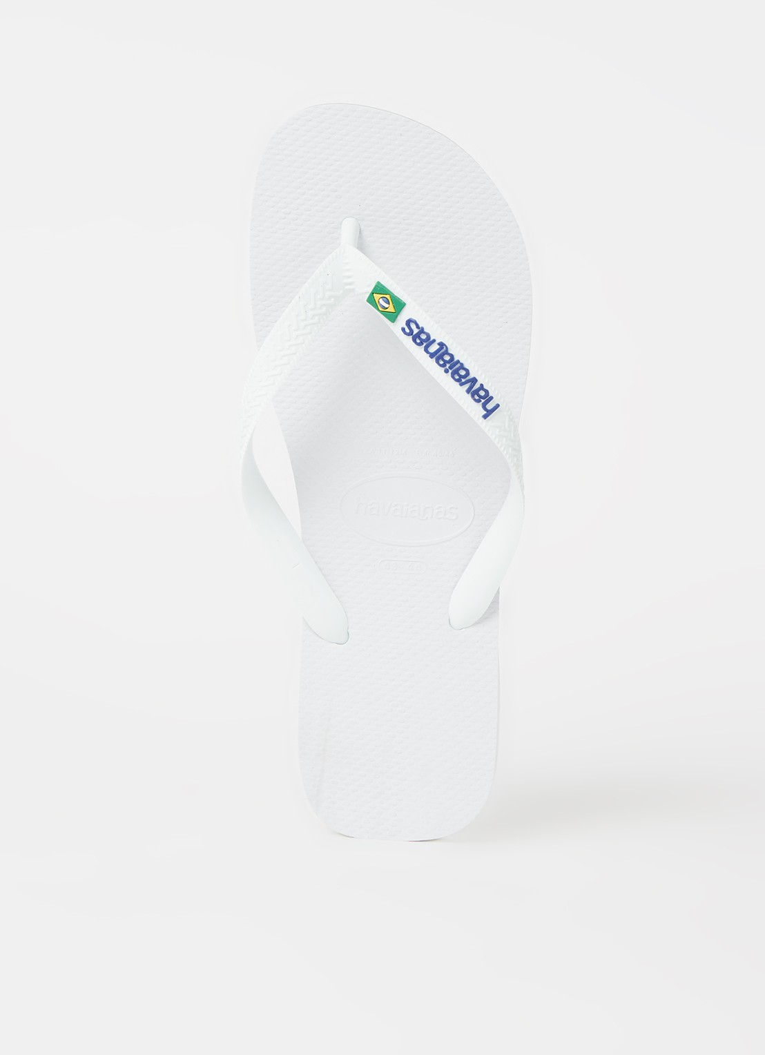 Havaianas Brasil slipper met logo - voorkant wit