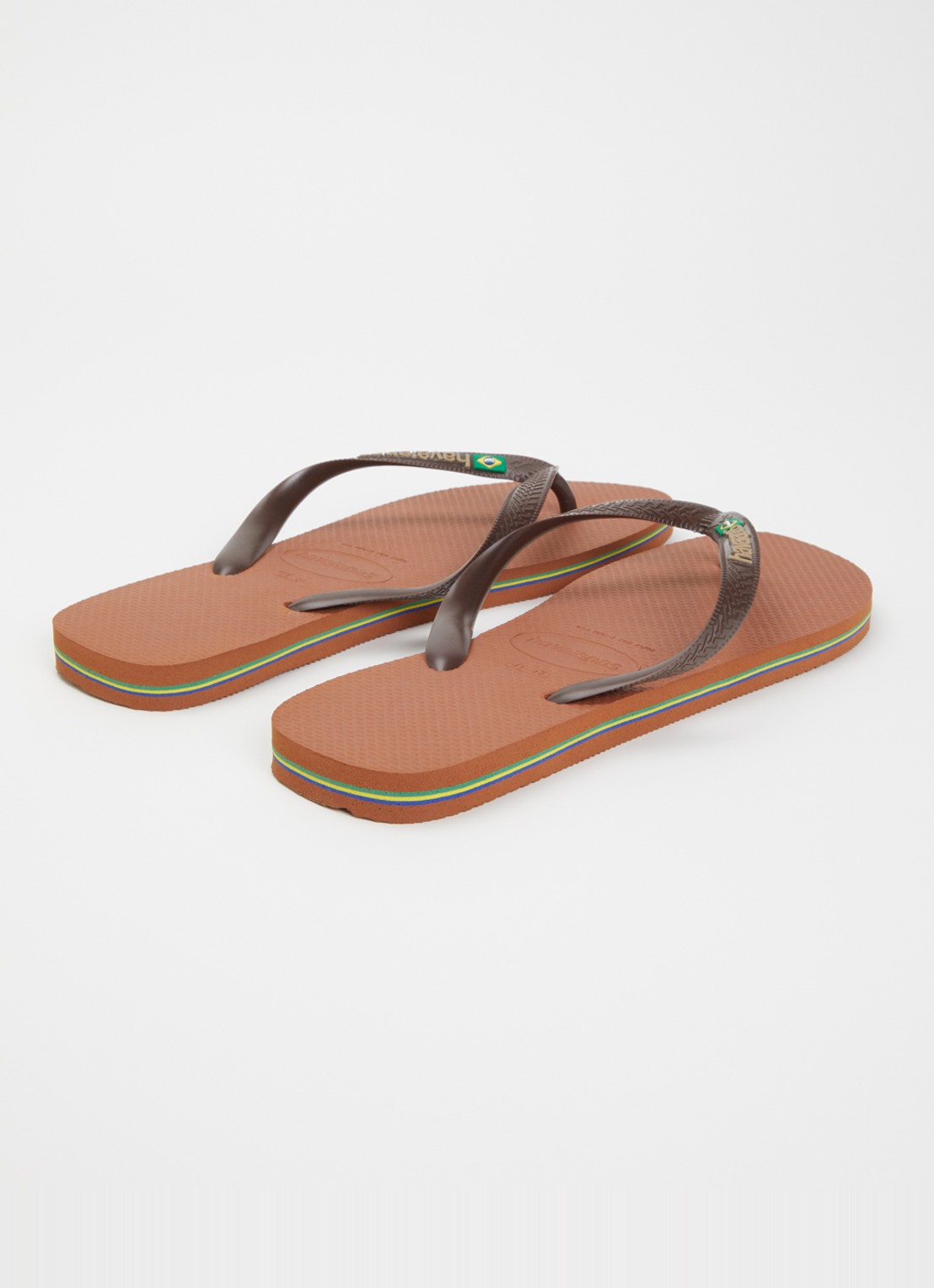 Havaianas Brasil slipper met logo - achterkant roestbruin