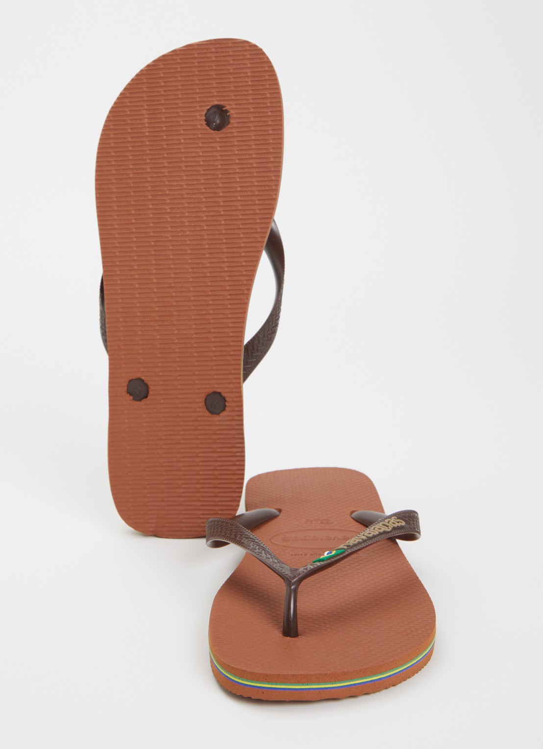 Havaianas Brasil slipper met logo - detail 2 roestbruin