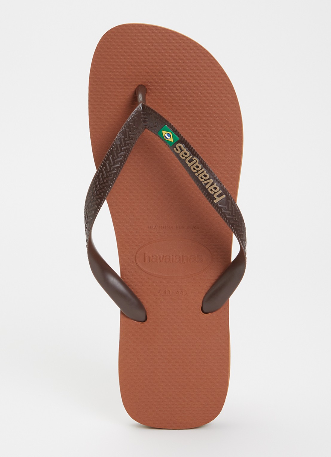 Havaianas Brasil slipper met logo - voorkant 3 roestbruin