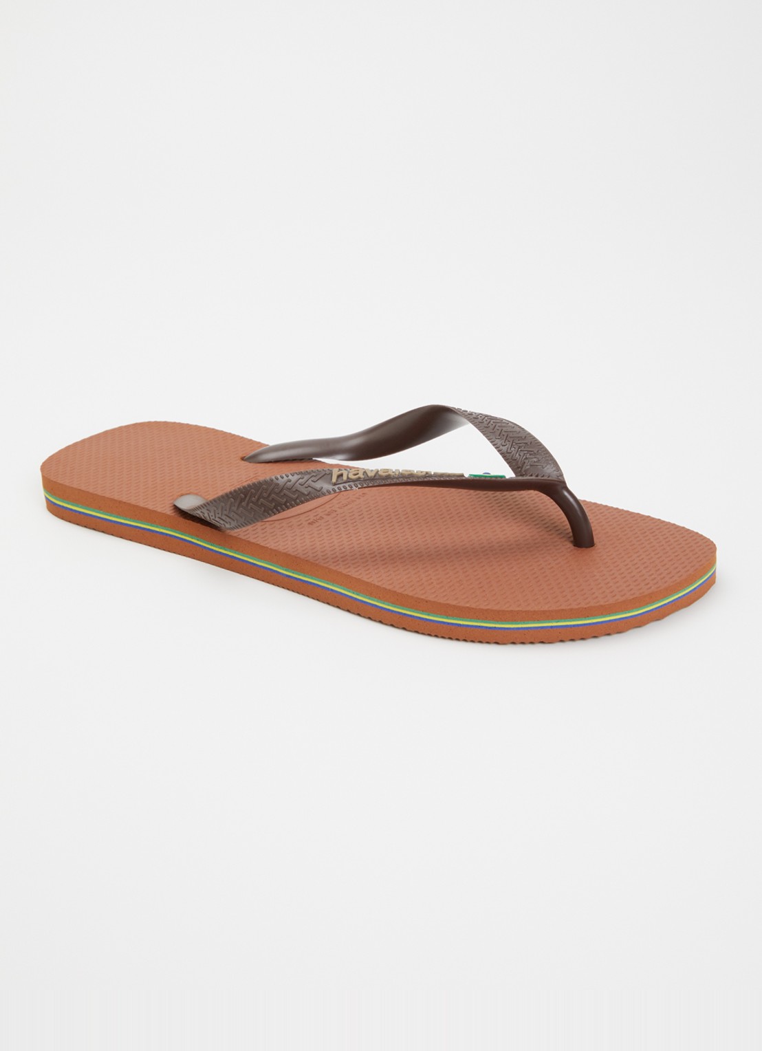 Havaianas Brasil slipper met logo - voorkant 4 roestbruin