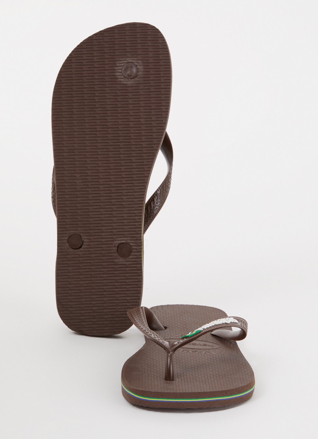 Havaianas Brasil slipper met logo - detail 4 donkerbruin