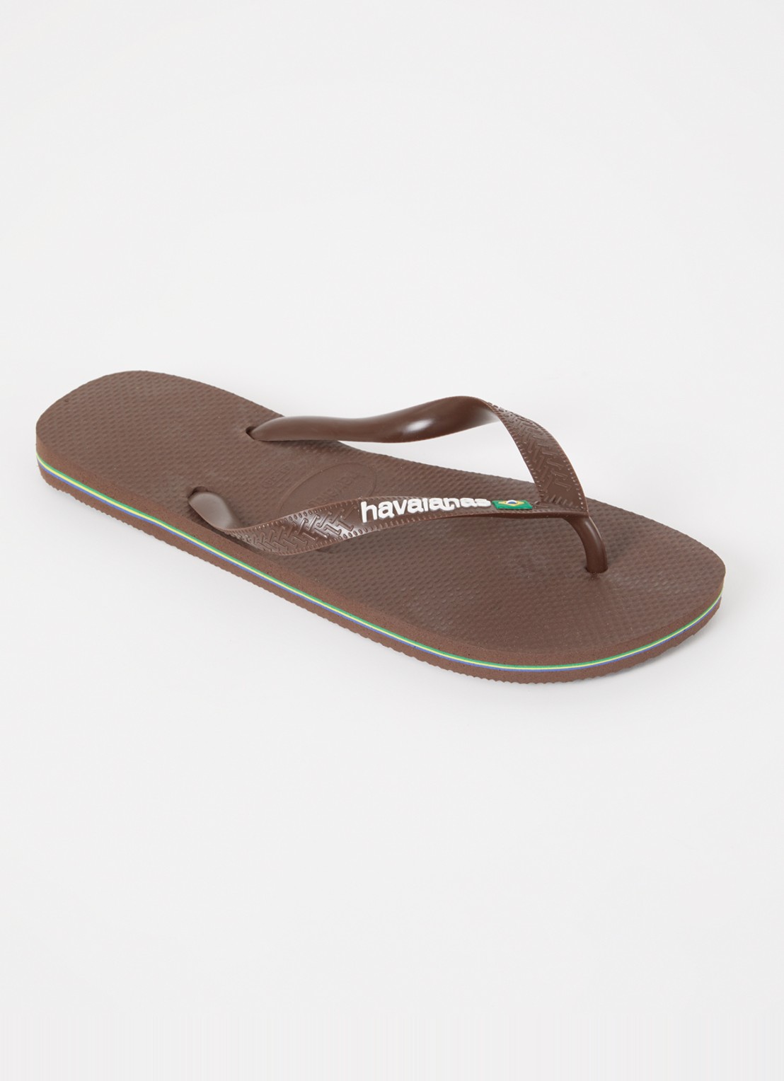 Havaianas Brasil slipper met logo - voorkant 2 donkerbruin