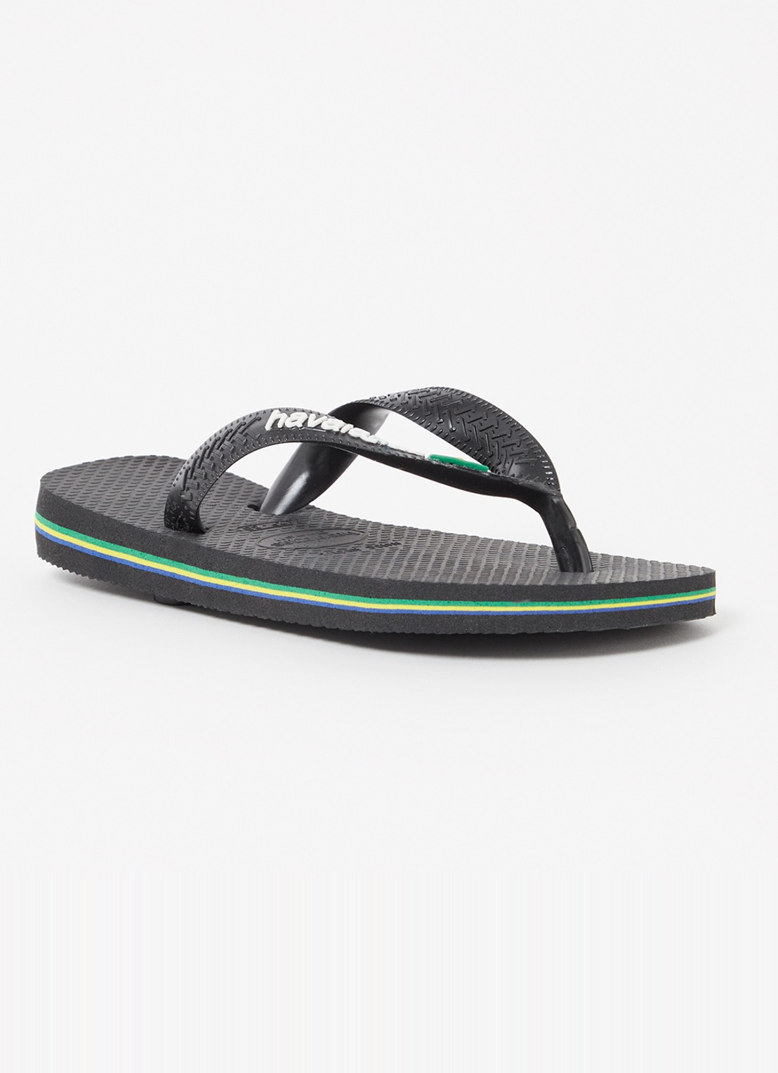 Havaianas Brasil slipper met logo - voorkant zwart