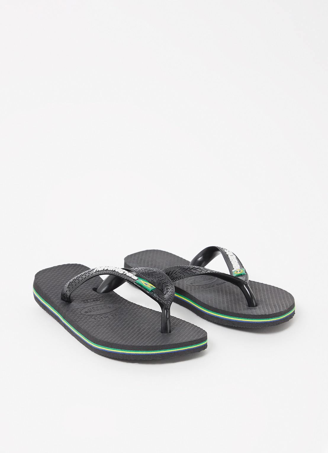 Havaianas Brasil slipper met logo - voorkant 2 zwart