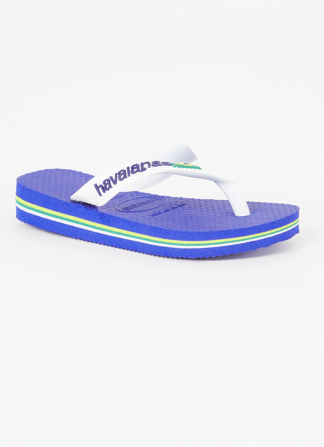 Havaianas Brasil slipper met logo - voorkant 3 kobaltblauw