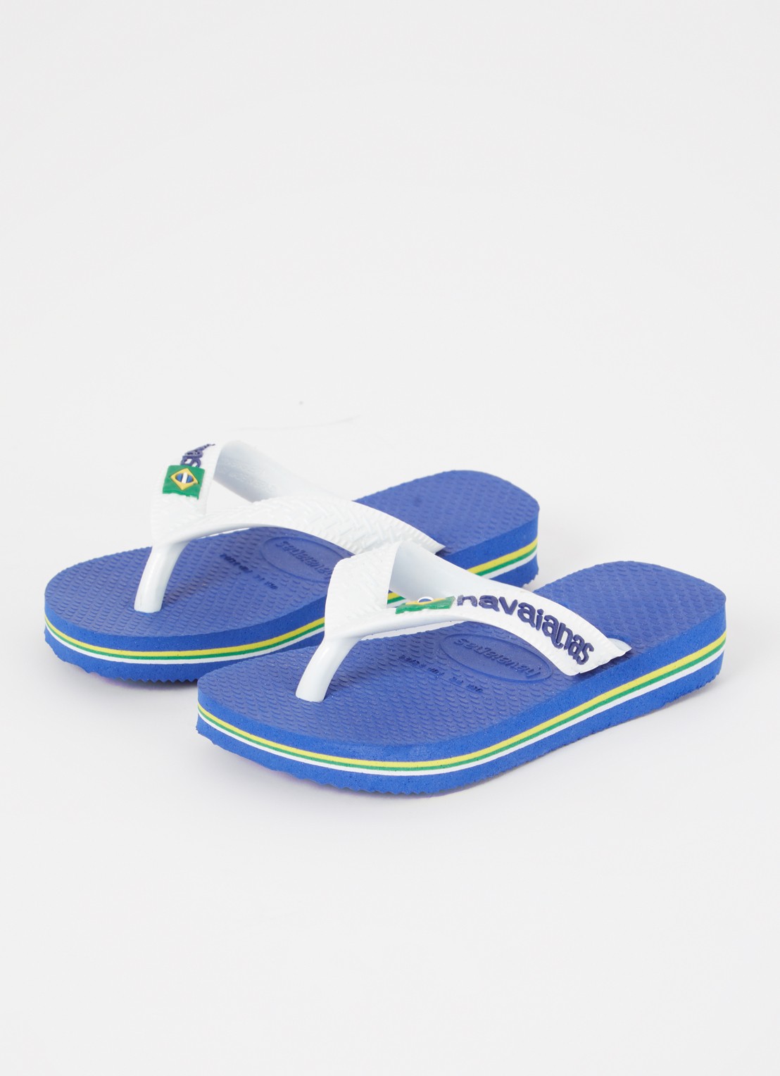 Havaianas Brasil slipper met logo - voorkant 4 kobaltblauw