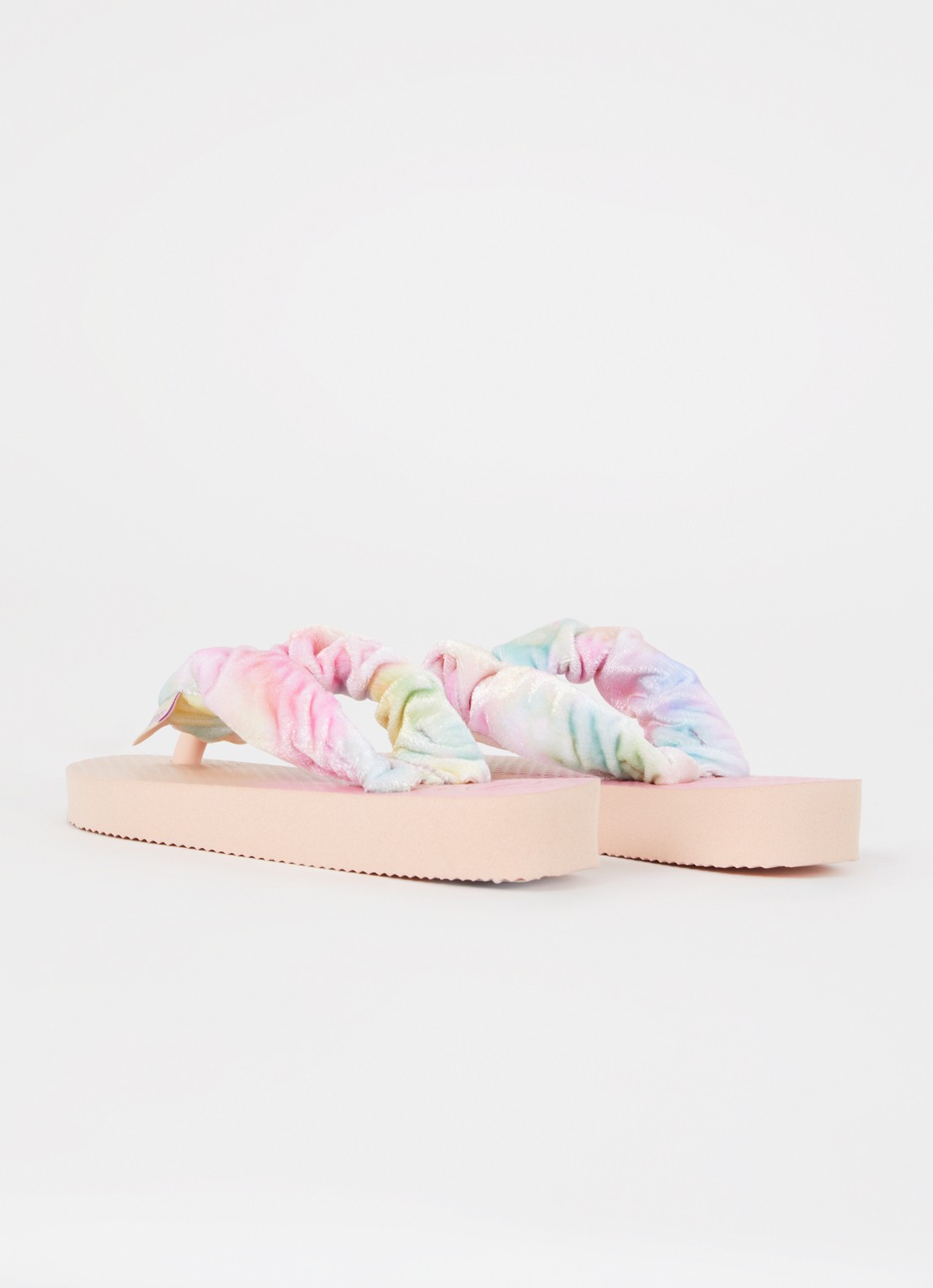 Havaianas Fluffy slippers van fluweel met print - achterkant 2 roze