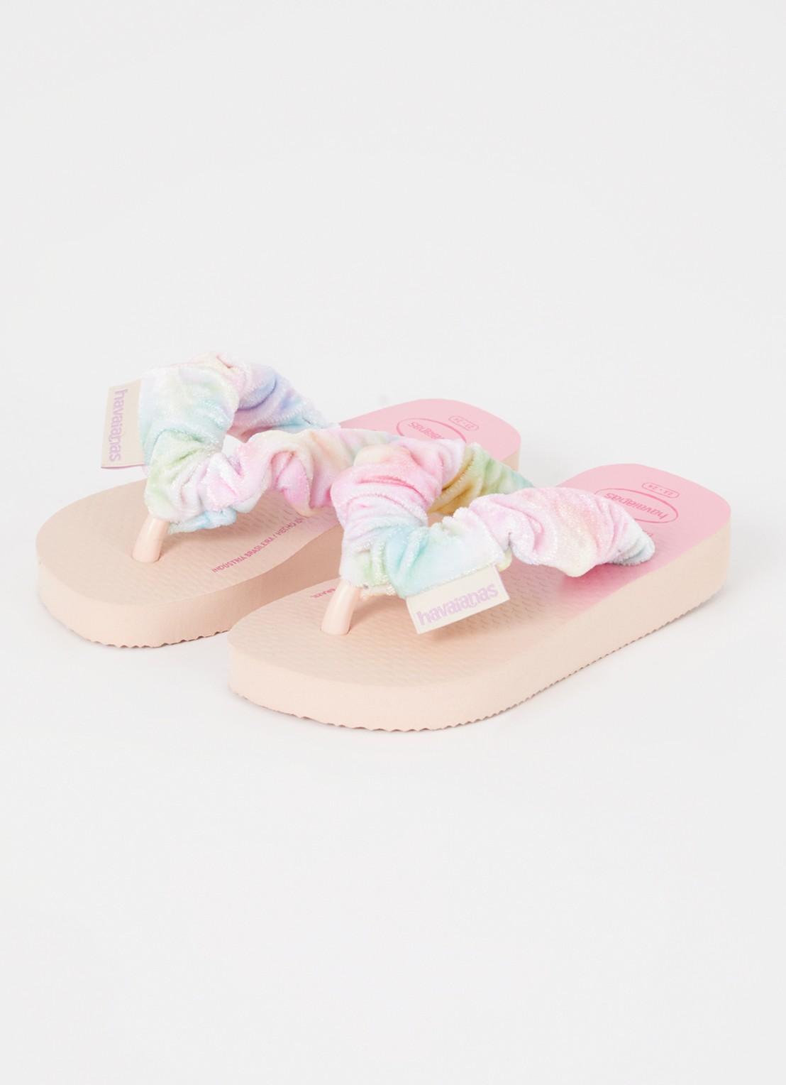 Havaianas Fluffy slippers van fluweel met print - voorkant 4 roze