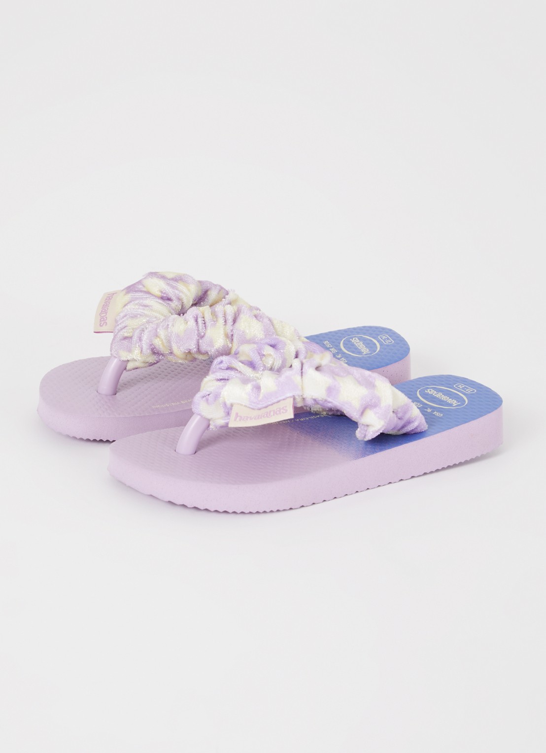 Havaianas Fluffy slippers van fluweel met print - voorkant 2 lila