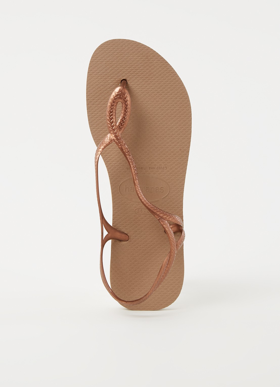 Havaianas Luna sandaal met logo - voorkant 3 roségoud