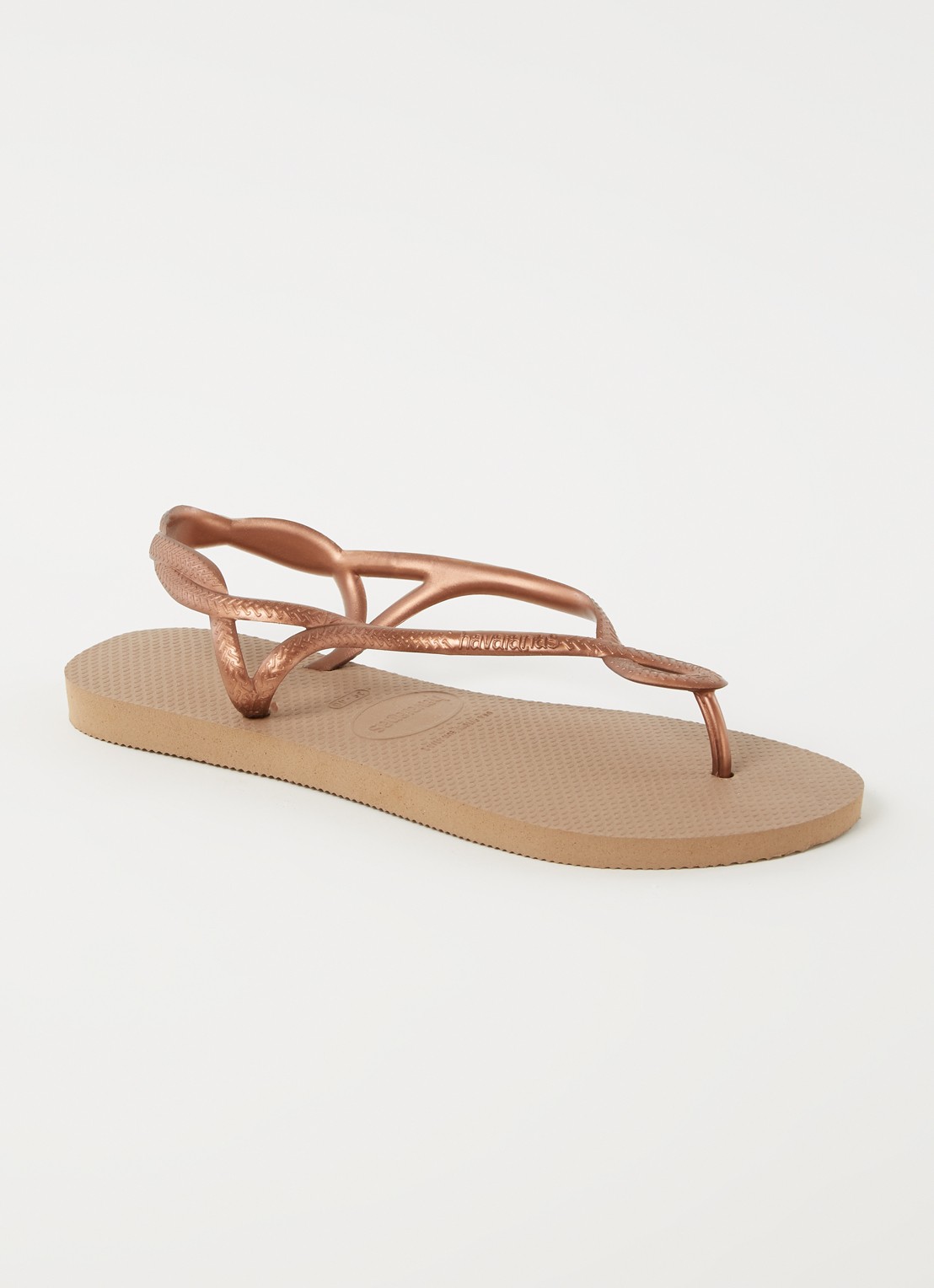 Havaianas Luna sandaal met logo - voorkant 4 roségoud