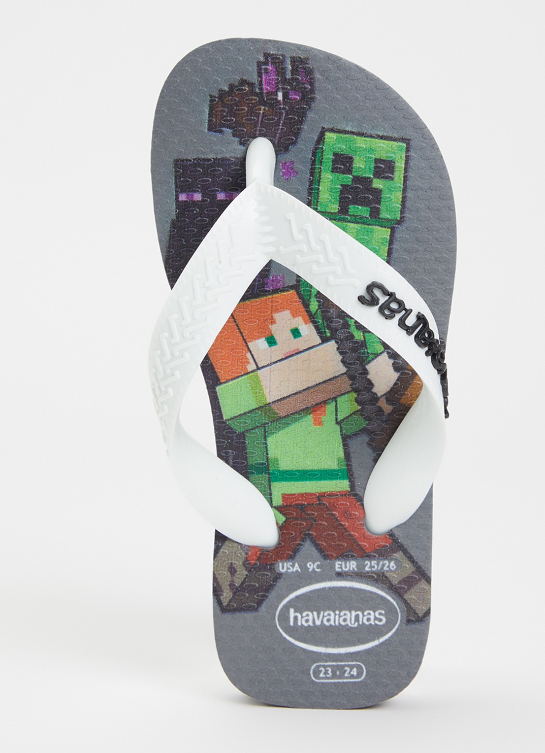 Havaianas Minecraft slipper met logo  - voorkant grijs