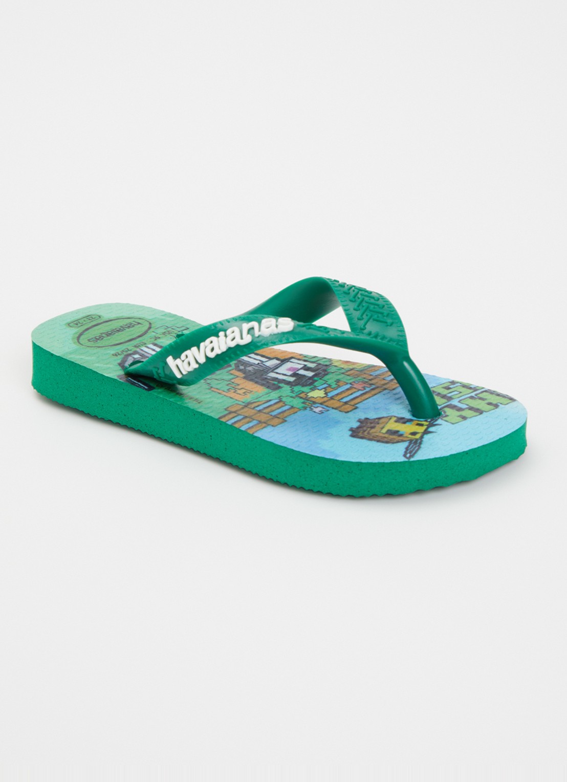 Havaianas Minecraft slipper met logo  - voorkant 3 groen