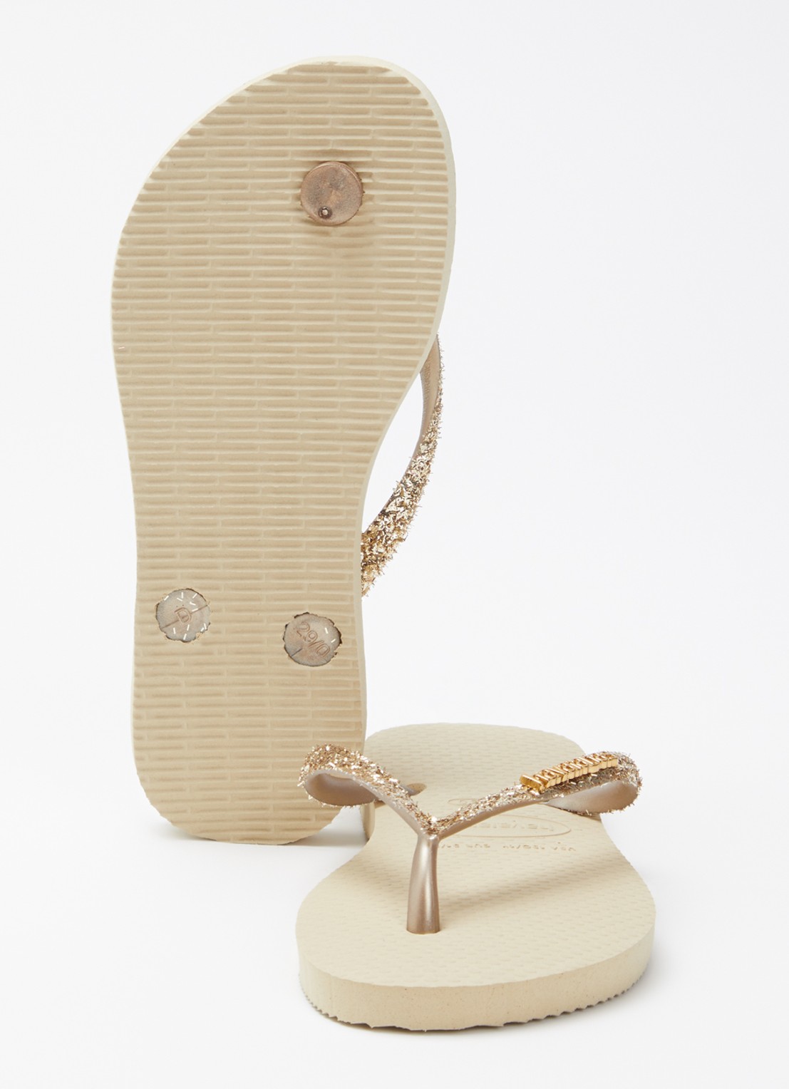 Havaianas Slim Glitter II slipper met glitter - detail 3 khaki