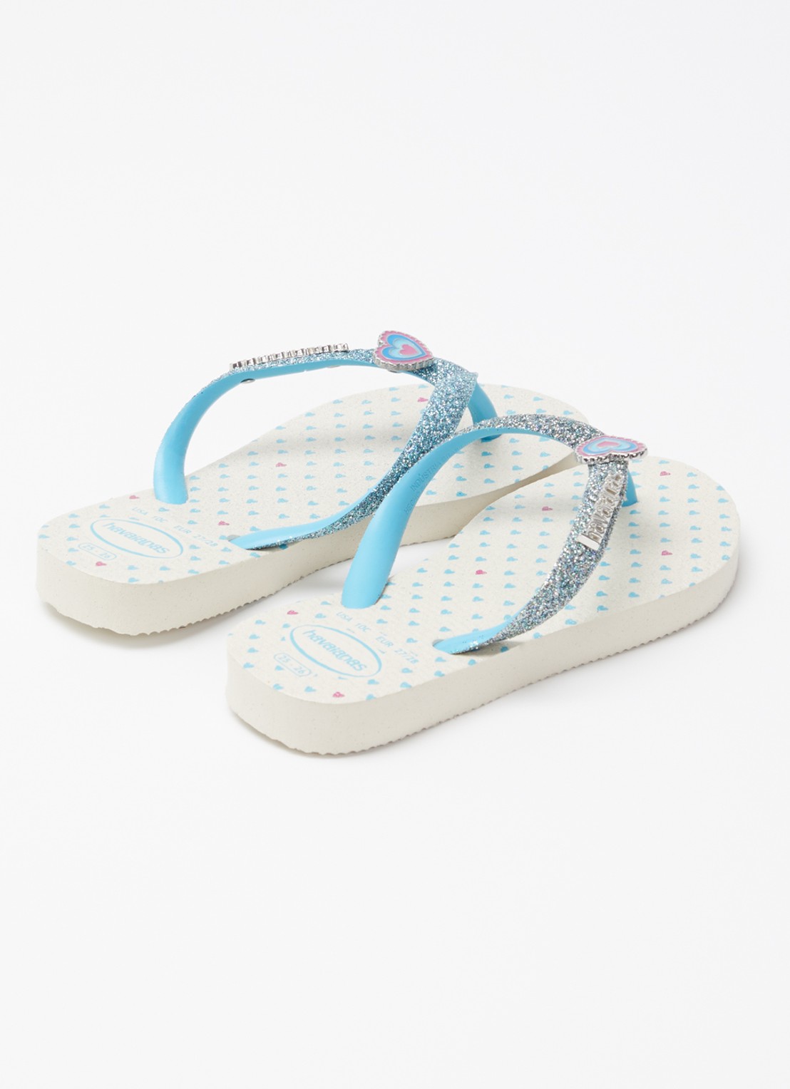 Havaianas Slim Glitter II slipper met glitter - achterkant 2 aquablauw