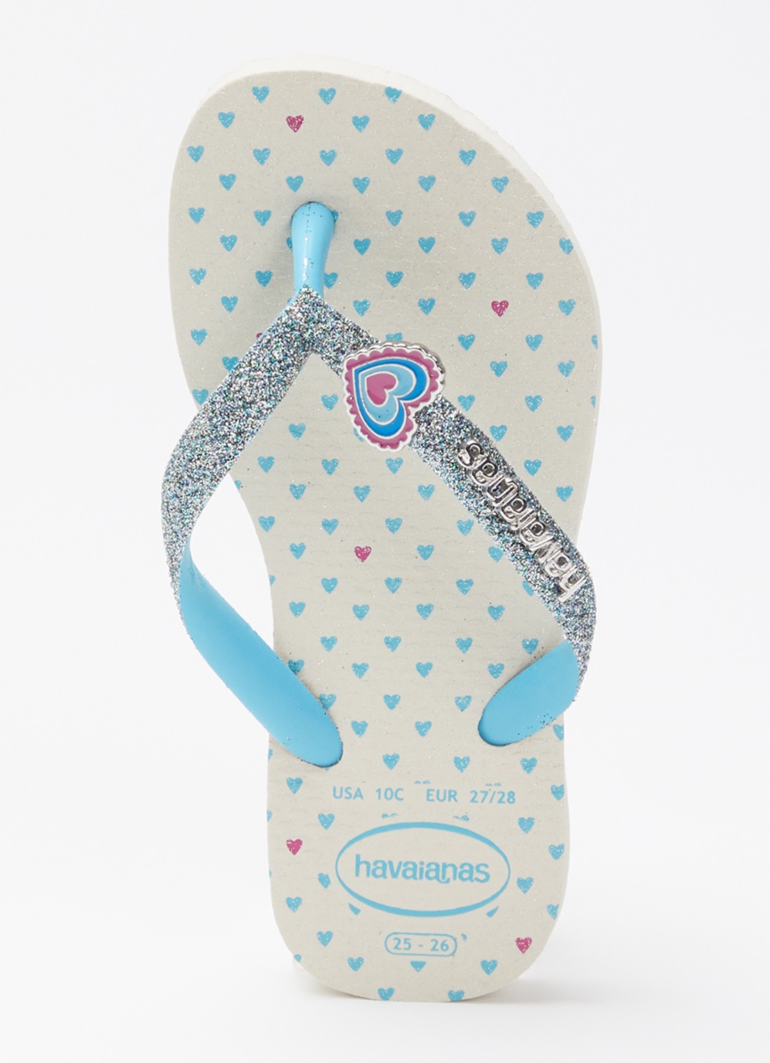 Havaianas Slim Glitter II slipper met glitter - voorkant 3 aquablauw